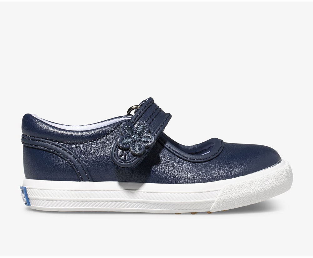 Slip Ons Keds Enfant Bleu Marine - Ella Mary Jane - 398-PGWHKN